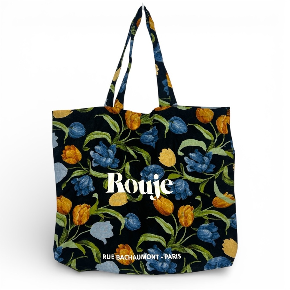 Rouje Paris Floral Cotton Tote Bag Rue Bachaumont French Girl Market Tote